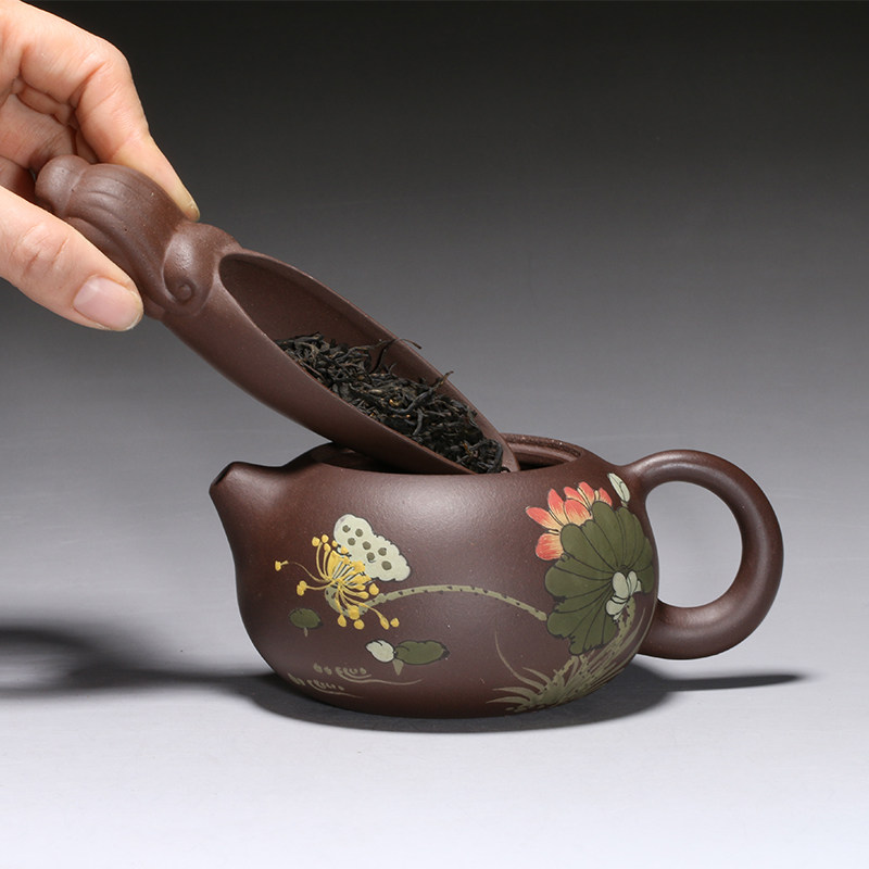 宜兴紫砂 茶叶勺 原矿紫泥 茶具配件茶匙