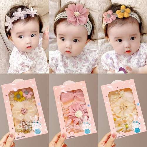0-1岁婴儿发带女宝宝护囟门帽头花头饰新生儿蝴蝶结发饰周岁发箍