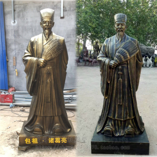 玻璃钢仿铜铸铜春秋时期人物诸葛亮诸葛孔明景区广场典故人物摆件