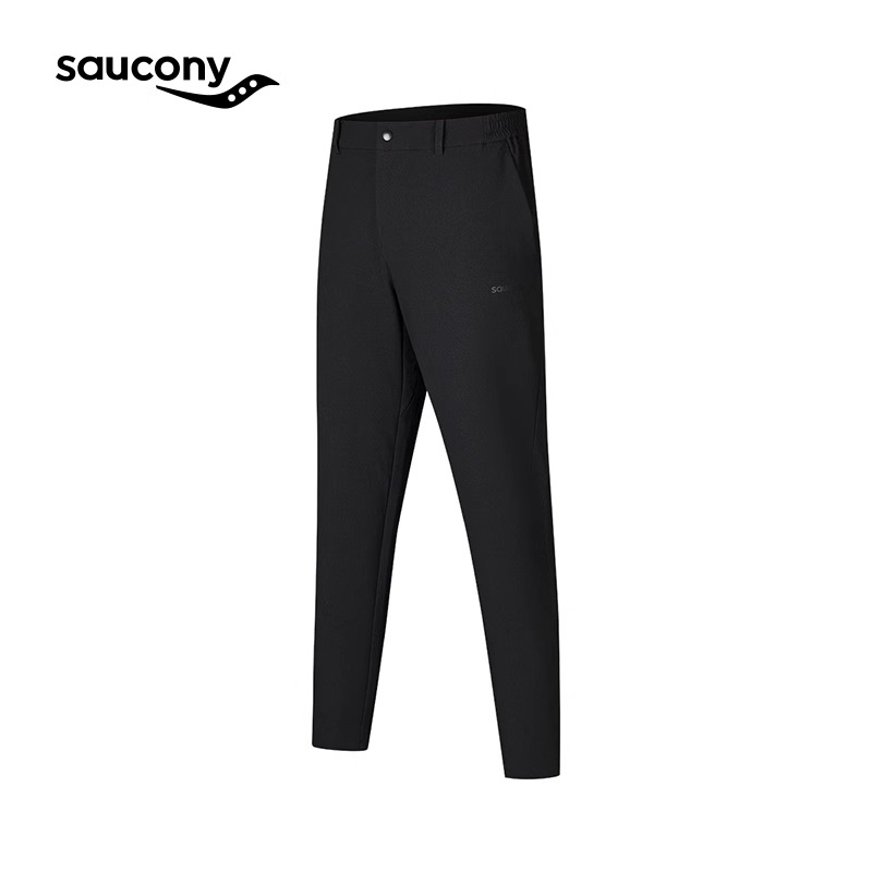 Saucony索康尼4D Perspective男子梭织长裤都市通勤运动黑色裤子