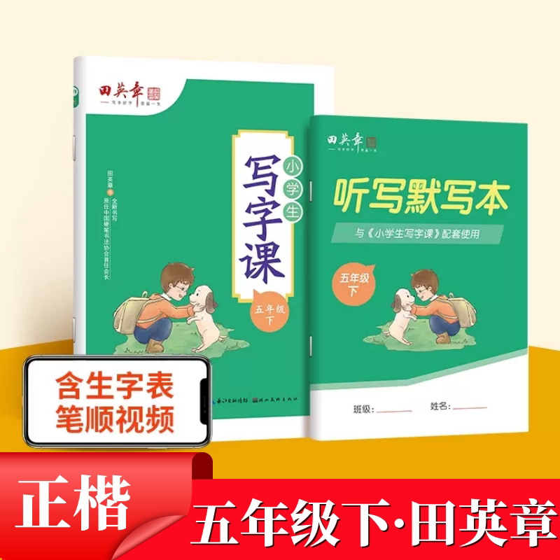 田楷文化 小学生写字课 五年级下册部编版人教版rj版小学生写字5年级
