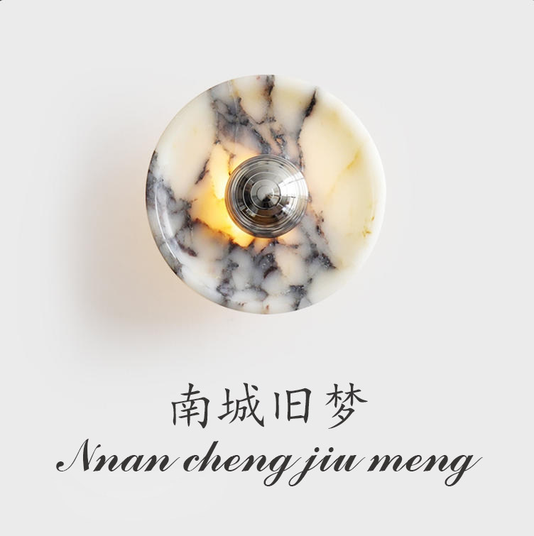 大理石圆形壁灯极简轻奢高级感