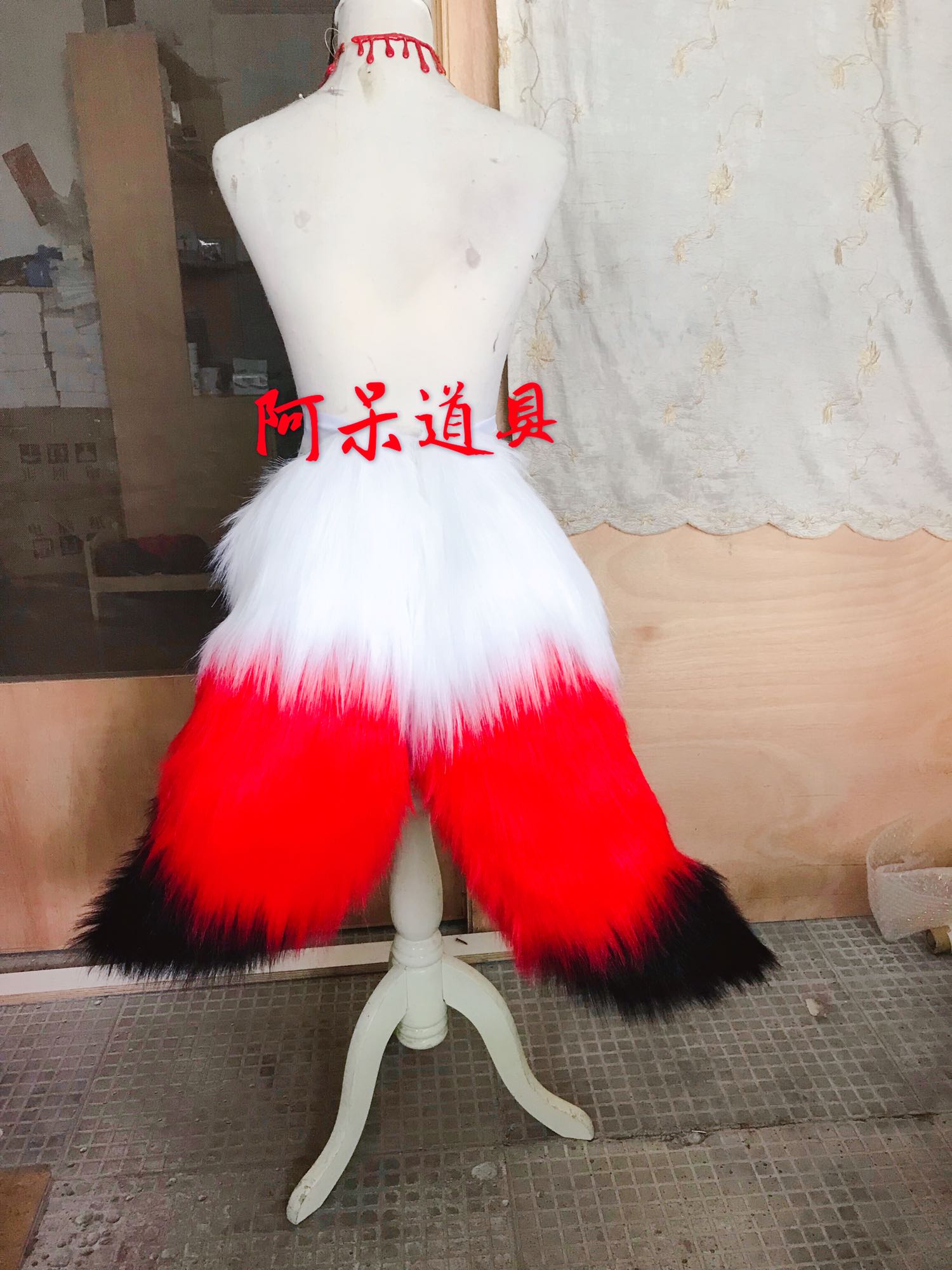 阿呆道具阴阳师妖狐白藏主觉醒后尾巴耳朵毛绒COS道具定制