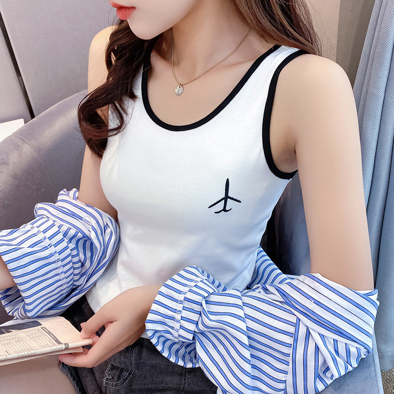 2020新款纯棉内搭打底工字吊带背心女夏港味街头风外穿显瘦上衣潮