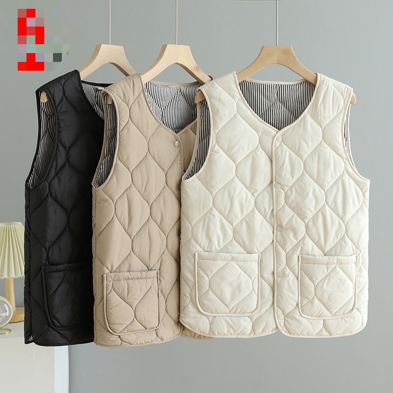 女款葫芦花压线羽绒棉马甲