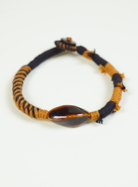 原创设计陶瓷925银纯手工编织固定手围手绳藏式风格小众不撞款