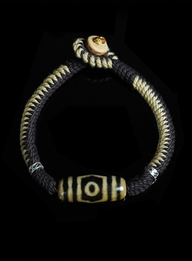 藏式风 | 天珠925银纯手工编织固定手围手绳藏式风格高级感男女款