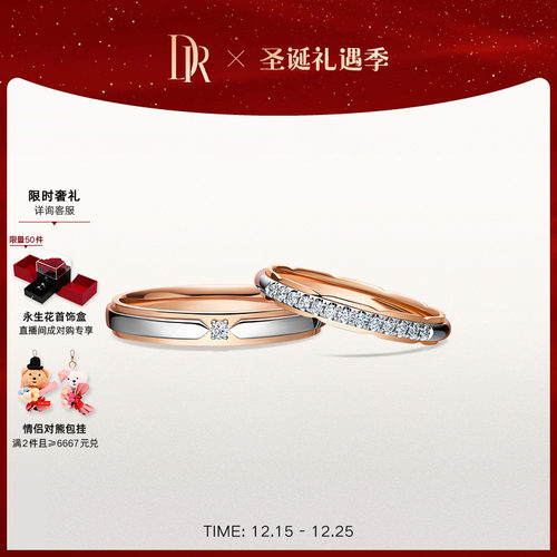 DR求婚钻戒情侣对戒排钻