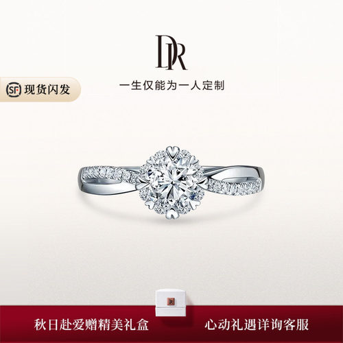 DR求婚钻戒四爪圆钻扭臂镶钻