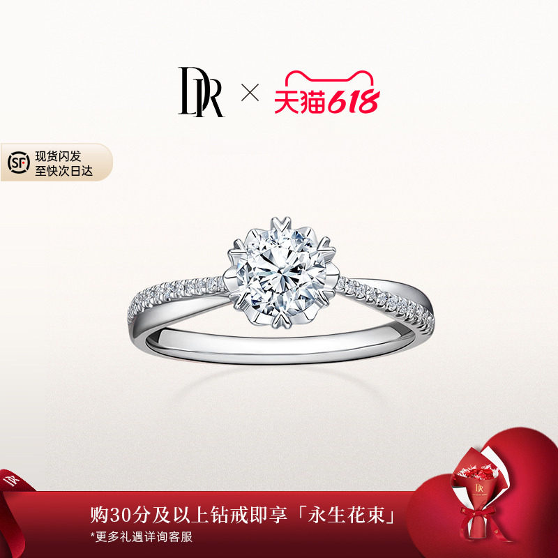 DRBELIEVE系列冬日浪漫求婚钻戒钻石婚戒女群镶钻戒WJ0062