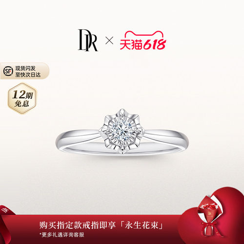 DR求婚钻戒经典款式显钻国检证书