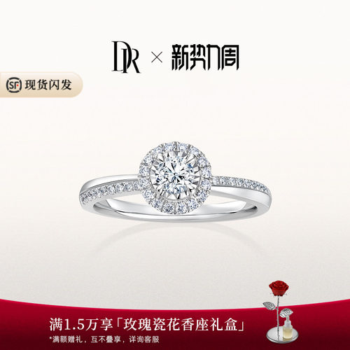 DR一生相随求婚钻戒铂金钻石戒指