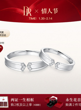 DRBELIEVE系列爱有天意结婚对戒情侣铂金钻戒B09065/B09066
