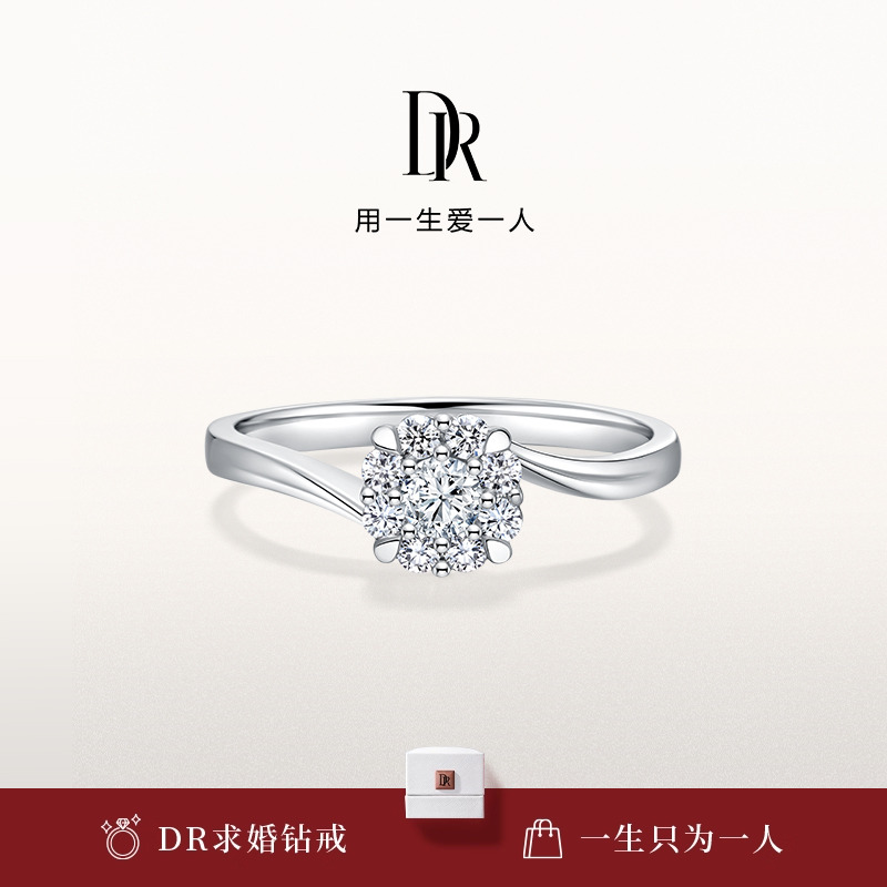 DR求婚钻戒群镶显钻国检证书