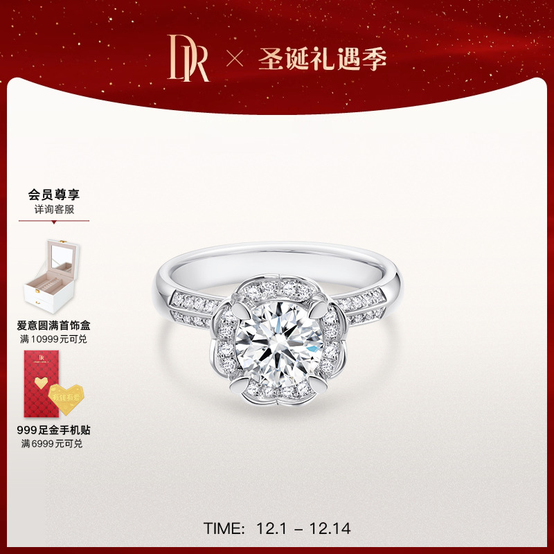 DR求婚钻戒群镶排钻1克拉