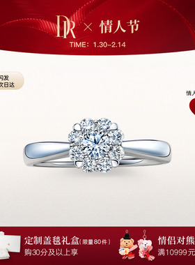 DRBELIEVE爱的捧花求婚钻戒钻石铂金戒指群镶天然钻石A16023