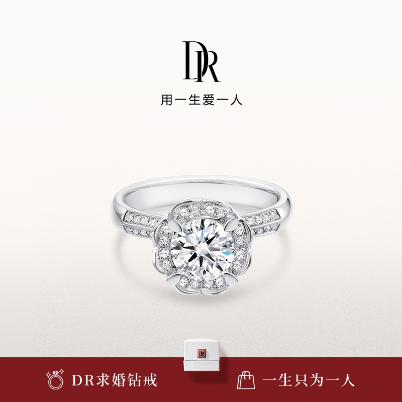 DR求婚钻戒群镶排钻1克拉
