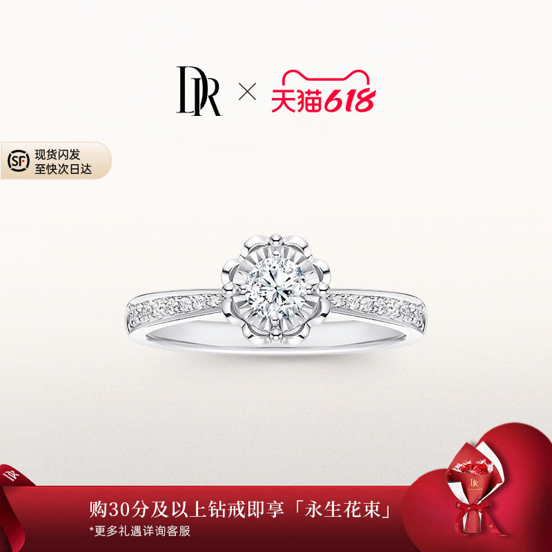 DR求婚钻戒群镶显钻国检证书