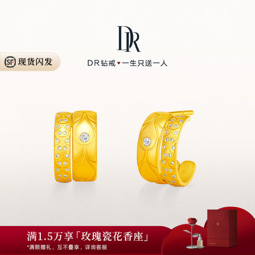 DR爱意恒久钻石黄金耳饰