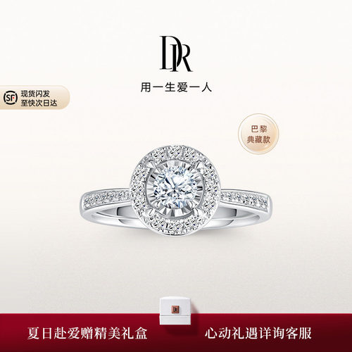 【礼物】DRTRUE LOVE巴黎戒卢浮宫求婚钻戒群镶钻石WJ0331