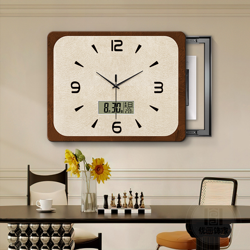 法式复古电表箱装饰画中古风免打孔带钟表强配电箱电闸盒遮挡挂画