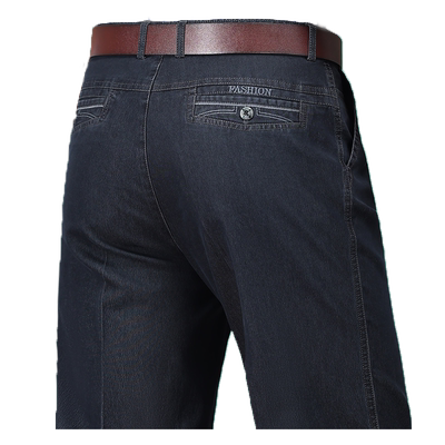 中老年牛仔裤男夏季薄款宽松男裤