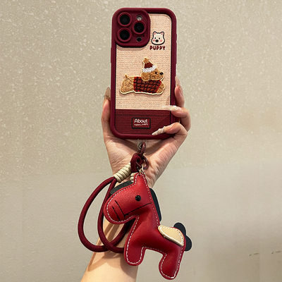 帽子小狗天眼阶梯小羊皮适用苹果