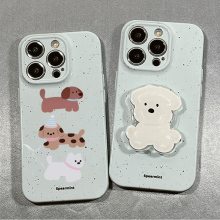 菲林软壳韩系泼墨苹果15手机壳iPhone13pro保护套11/14promax新款12全包x/xr小狗支架7P/8plus可爱xsmax女se3