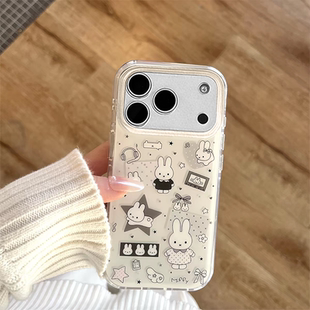 7华为NOVA15女14 400荣耀magic8 韩系ins少女黑白波点星星兔子适用华为mate60pro手机壳Pura80新款 P70荣耀500