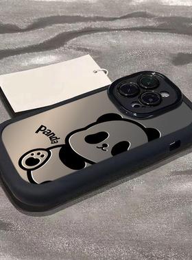 可爱熊猫适用vivox100手机壳vivos18网红x90s/x80/x27新款iqooneo9/8保护套s7/s16pro防摔S15软iqoo12女y77e