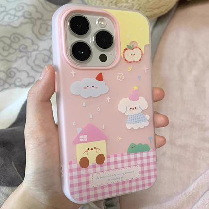 可爱小狗适用苹果16promax手机壳华为Pura70新款mate60pro保护套OPPOReno13女vivos20小米15红米NOTE14软K80