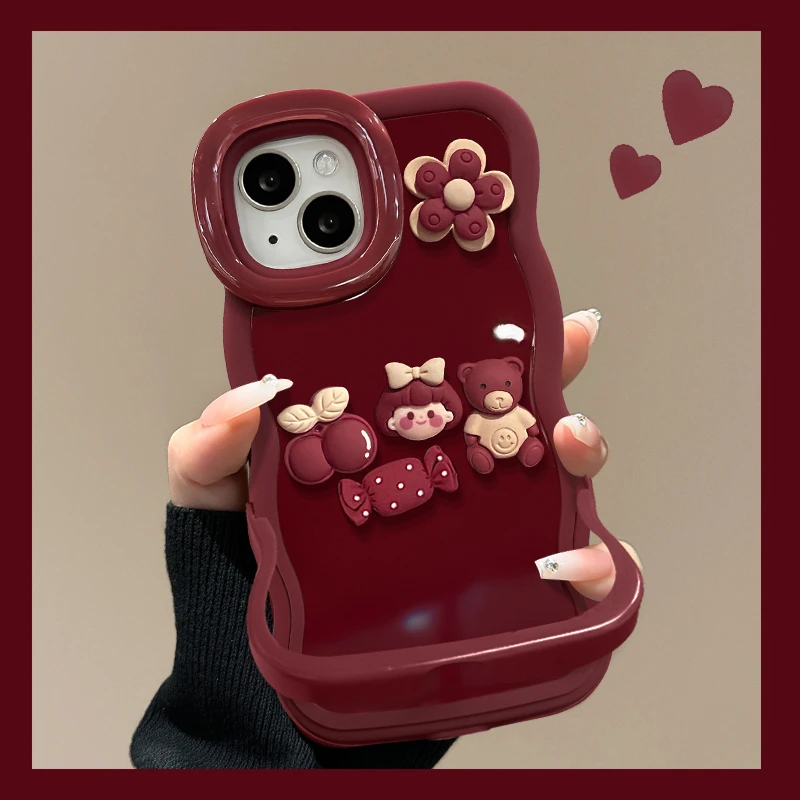 蔷薇花女孩公仔适用于苹果手机壳