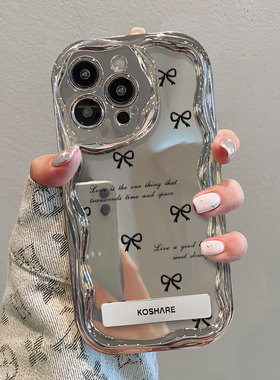 蝴蝶结适用苹果15手机壳iphone14全包13pro保护套ip12/11promax新款se3女6s挂绳7p/8plus软壳x/xr防摔xs max