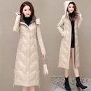 气质棉衣外套 羽绒棉服加厚保暖可脱卸帽修身 冬季 女士过膝中长款