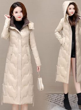 羽绒棉服中长款修身气质棉衣