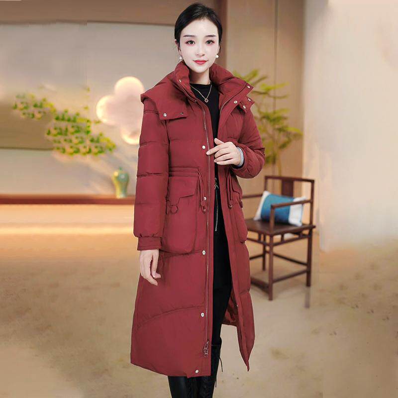 中长款修身棉袄外套时尚修身加厚连帽2025冬新款连帽收腰加厚棉服
