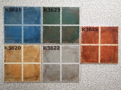 复古田园彩色格子瓷砖300x300厨房卫生间仿古墙面砖阳台防滑地砖