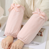 棉衣护袖 新款 套成人长款 办公防脏套袖 蝴蝶结套袖 秋冬天上班洋气袖