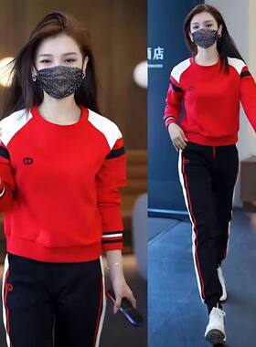 春秋季新款卫衣卫裤跑步服两件套