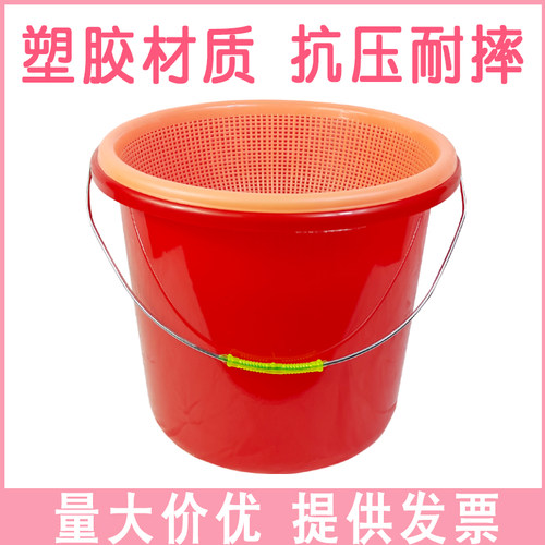 加厚圆形塑料厨房密眼细孔大小号漏水洗菜篮茶叶滤水桶过滤垃圾桶