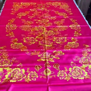 被面薄款丝绸被面结婚披红结婚礼车挂彩喜事还愿被面龙凤牡丹花大