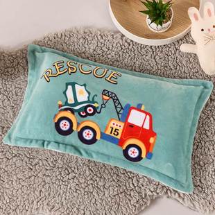 冬季珊瑚绒婴儿枕头套单个30x50儿童加绒枕套一对装网红可爱婴儿