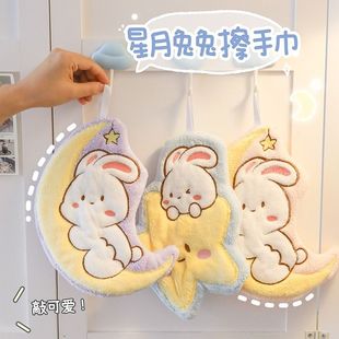 擦手毛巾 家用吸水不掉毛厨 超7千回头客 可爱兔子擦手巾可挂式