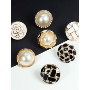 免缝暗扣大衣防走光扣子女上衣羊绒珍珠装饰扣毛衣百搭领口大纽扣