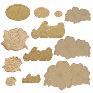 自粘背胶补丁贴卡其色布贴羽绒服皮衣裤子修补破洞刺绣字母花朵贴