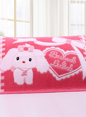 纯棉高档结婚枕巾 玫瑰绣花加大加厚双人情侣一对大红色婚庆