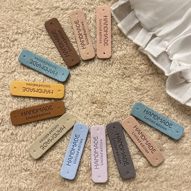 超小号补丁DIY手工标签牌handmade标签字母压花皮标帽子童装补丁