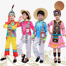 中国风儿童少数民族表演服新款 幼儿男女童56个民族裕固族演出服装