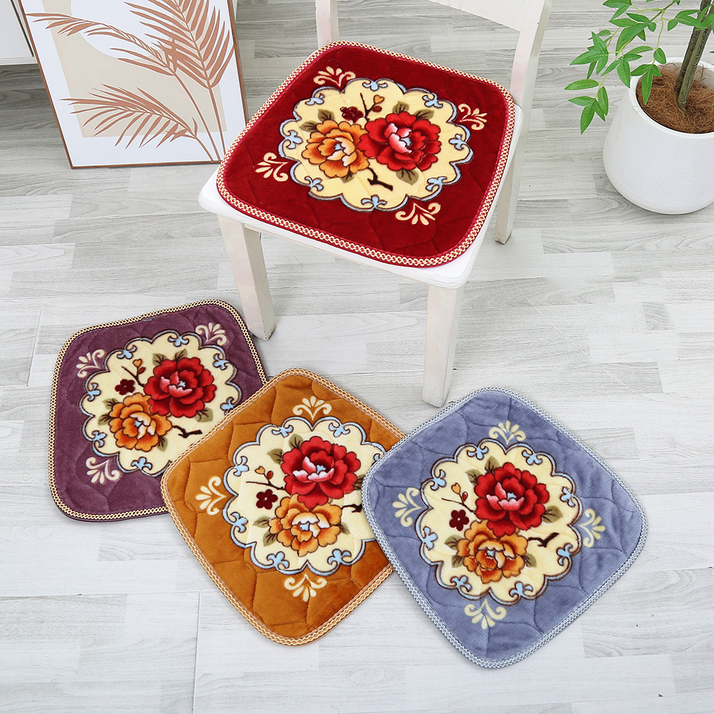 牛奶绒坐垫40x40x35CM梯形防滑椅垫加厚餐厅椅子垫饭店马蹄形坐垫