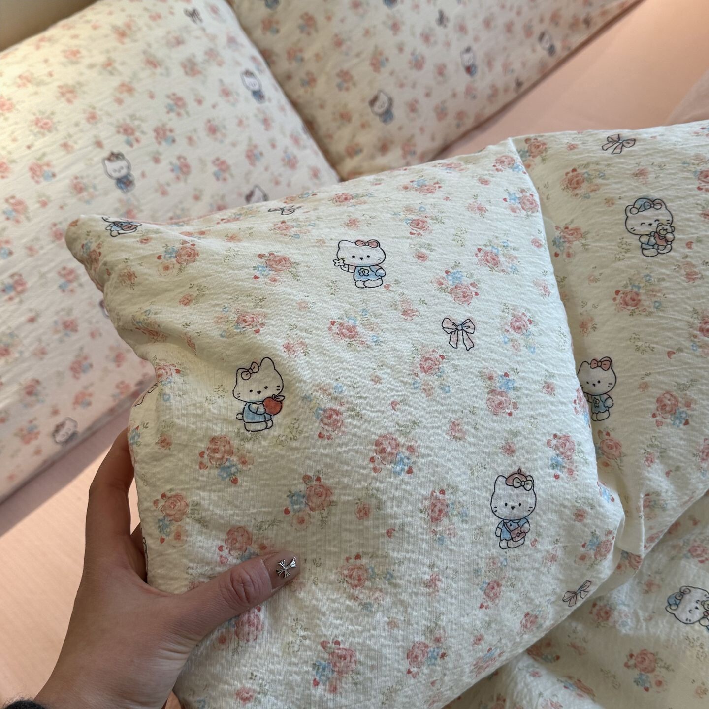 可爱ins双层纱四件套少女心床品
